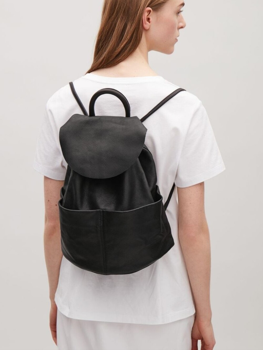 COS Unstructured Leather Backpack